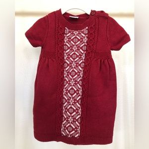 Hanna Andersson Burgundy Fair Isle Sweater Dress